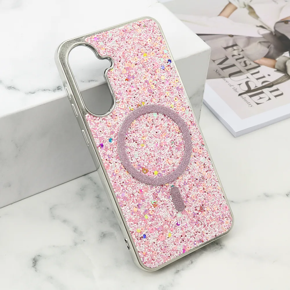 Futrole GLAM GLOW MagSafe za Samsung A366B Galaxy A36 5G roze
