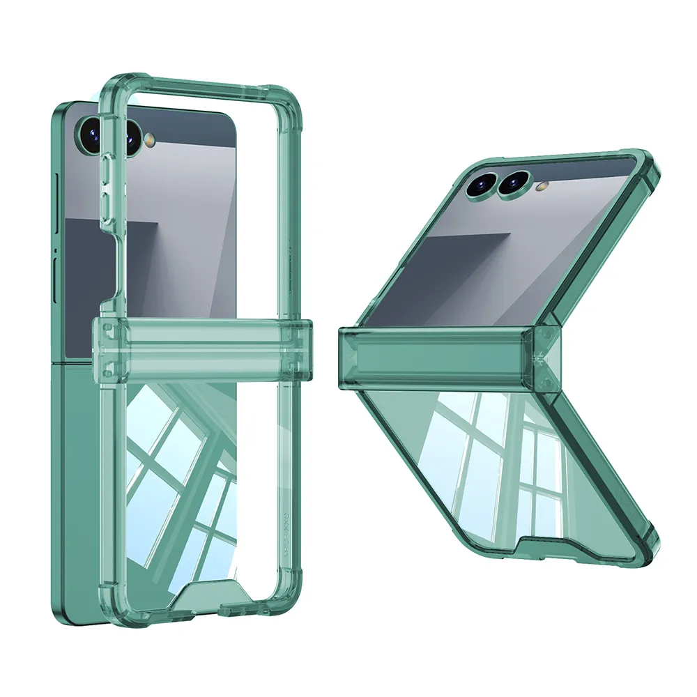 Futrola TRANSPARENT COLOR LINE za Samsung F751B Galaxy Z Flip 7 5G zelena (GKK case)