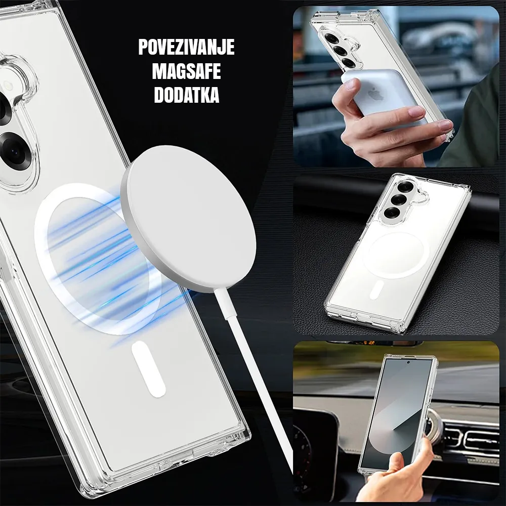 Futrola STANDARD MagSafe za Samsung F966B Galaxy Z Fold 7 providna (bela)