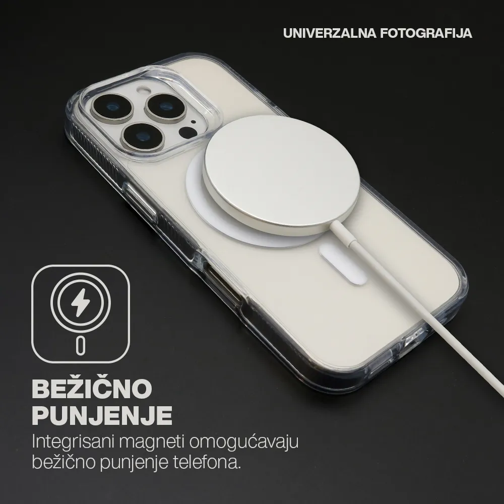 Futrola COLOR FRAME MagSafe za iPhone 17 (6.3) srebrna (providna)