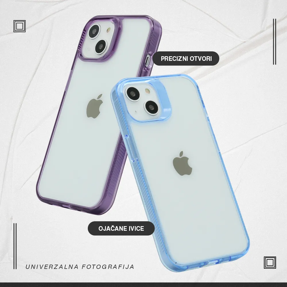 Futrola COLOR FRAME za iPhone 17 (6.3) srebrna (providna)