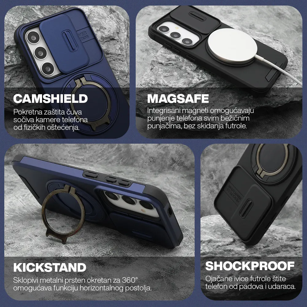 Futrola DEFENDER CAMSHIELD za Samsung A276B Galaxy A27 5G crna