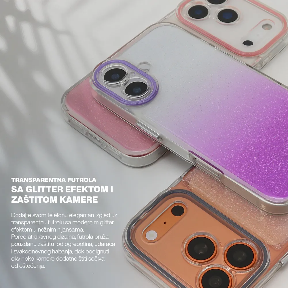 Futrola OMBRE GLITTER za iPhone 17 Pro Max (6.9) narandzasta