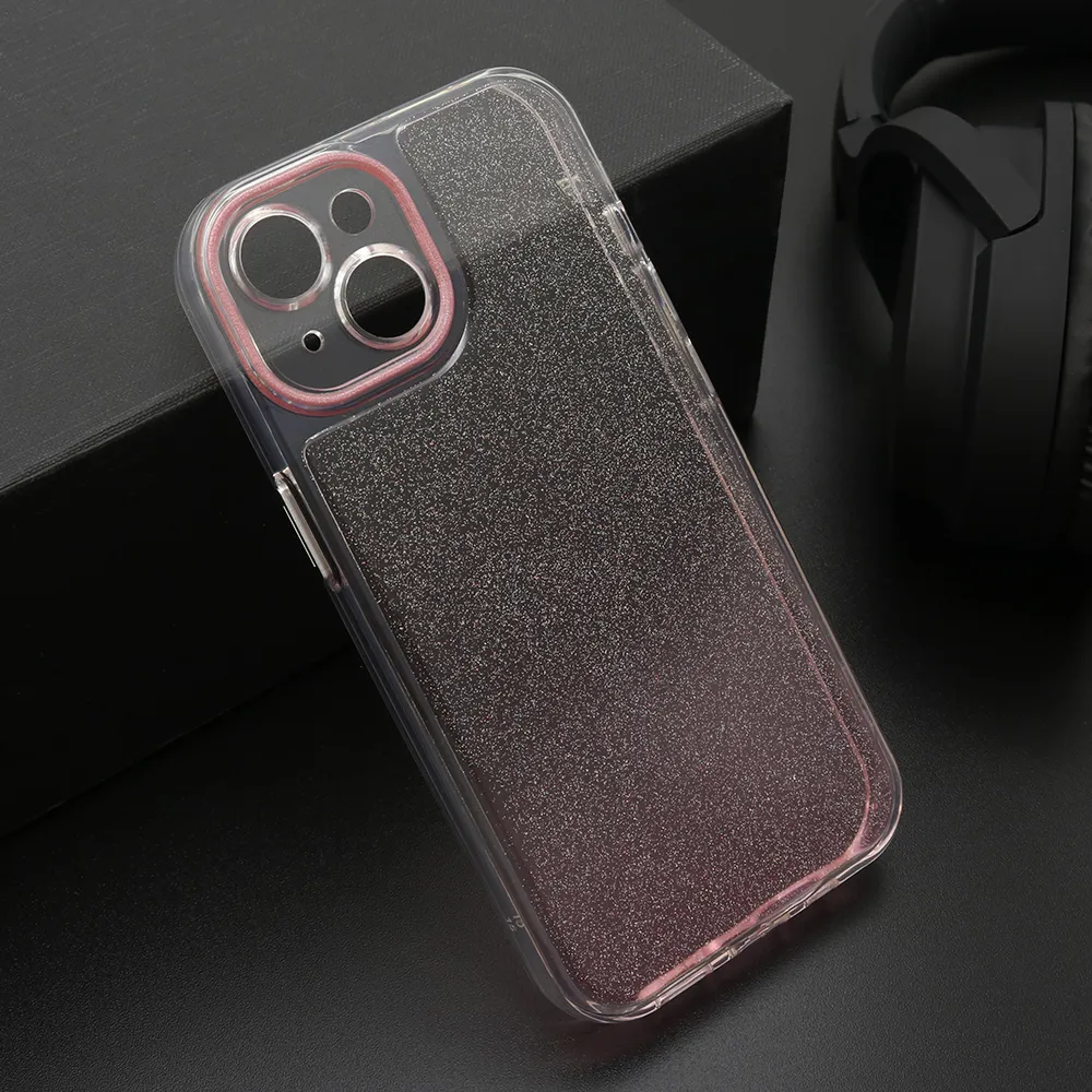 Futrola OMBRE GLITTER za iPhone 15 (6.1) roze