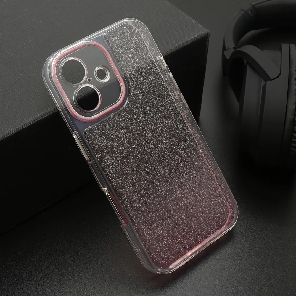 Futrola OMBRE GLITTER za iPhone 16 (6.1) roze