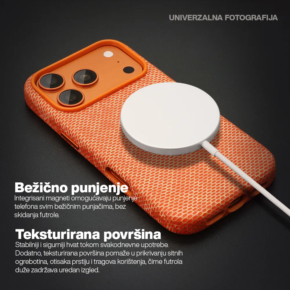 Futrola WOVEN TOUCH MagSafe za iPhone 17 (6.3) siva