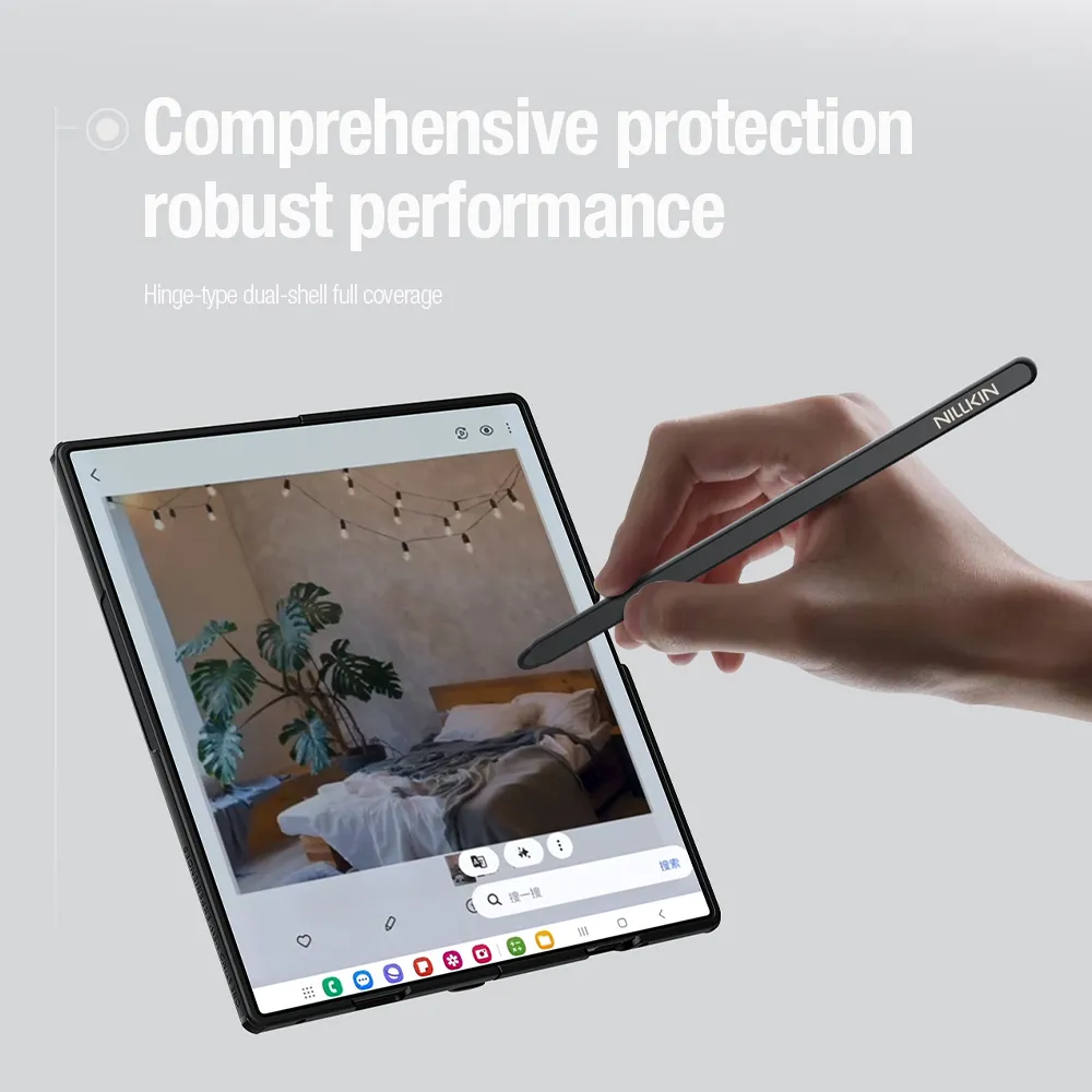 Futrola NILLKIN Frosted Shield Fold Magnetic za Samsung F976B Galaxy Z Fold 8 Ultra 5G (with S pen) providno crna