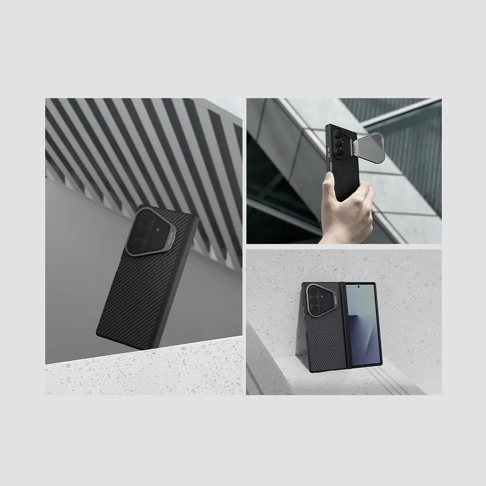 Futrola NILLKIN Carboprop magnetic za Samsung F976B Galaxy Z Fold 8 Ultra 5G crna