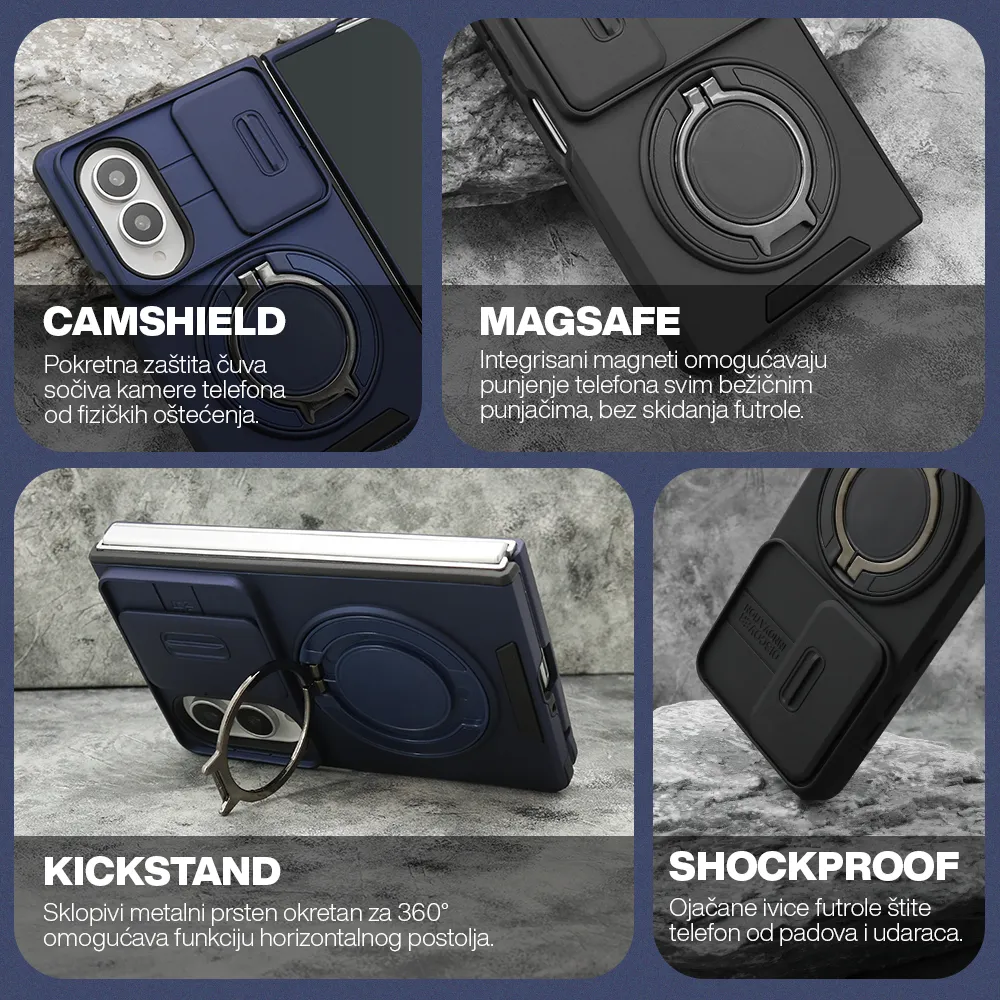 Futrola DEFENDER CAMSHIELD za Samsung Galaxy Z Fold 8 5G plava