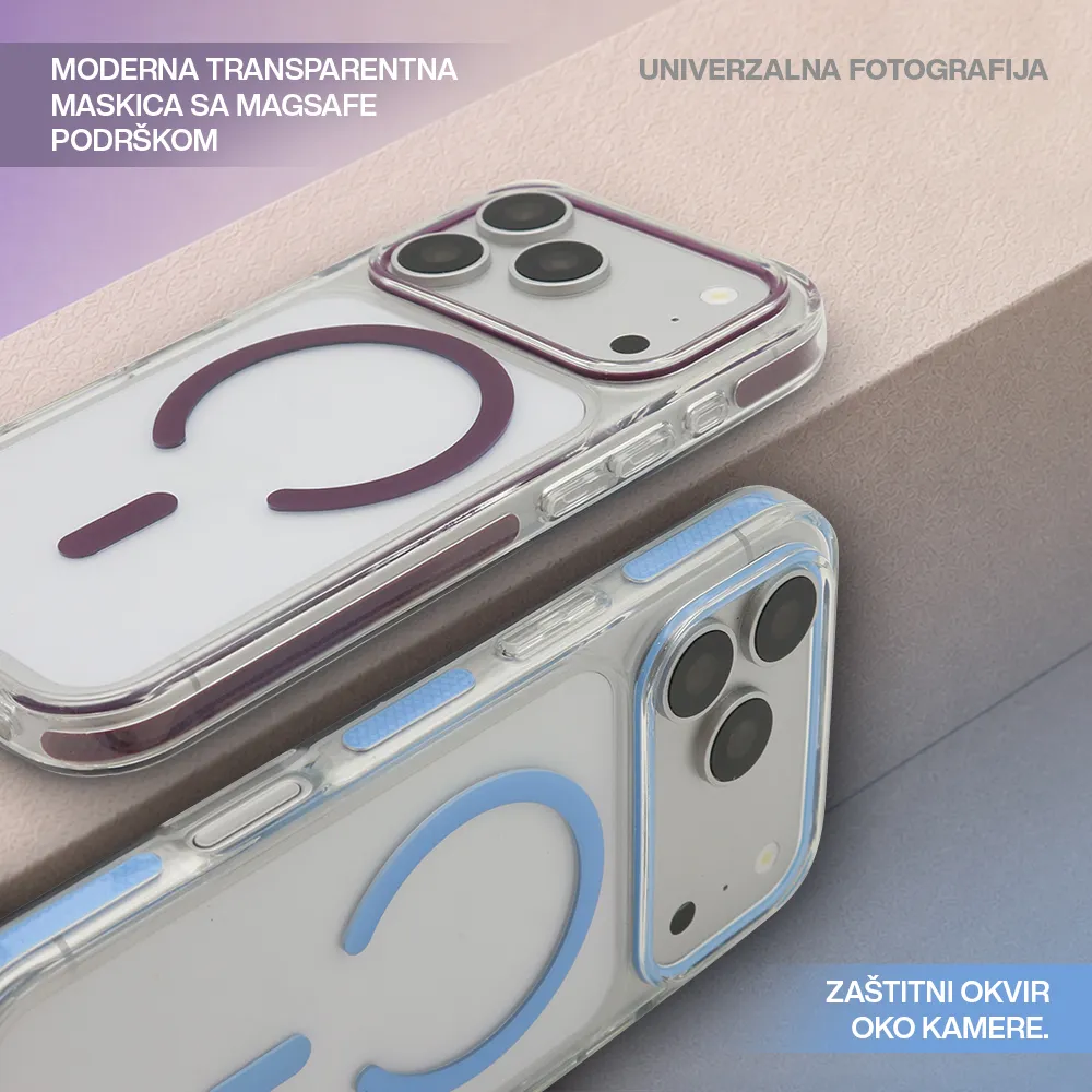 Futrola COLOR CLEAR MagSafe za Iphone 18 Pro (6.3) bela