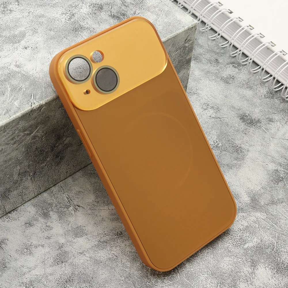 Futrola COLOR METAL MagSafe II za iPhone 15 (6.1) narandzasta