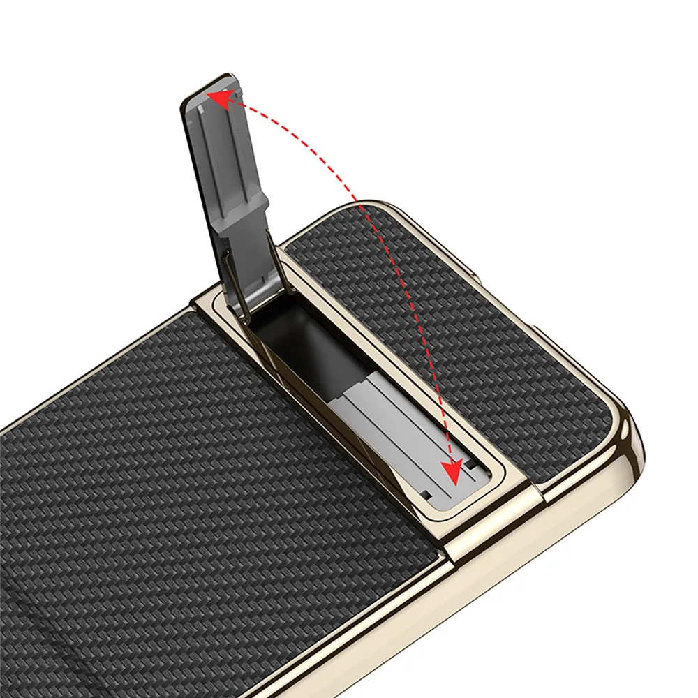 Futrola Luxury Leather Case with Kickstand za Samsung F776B Galaxy Z Flip 8 5G bordo (GKK case)