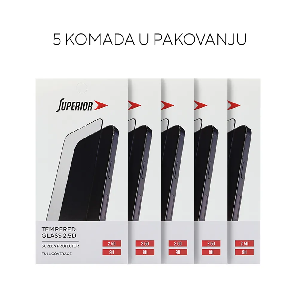 Folija za zastitu ekrana GLASS SUPERIOR 2.5D za iPhone 13/13 Pro/14/16e/17e (6.1) 5 u 1