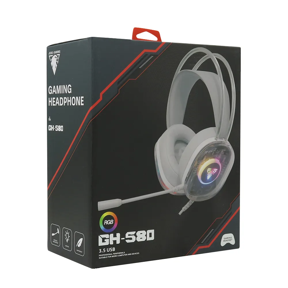 Slusalice gejmerske RGB za mikrofonom  GH580 sive JEDEL