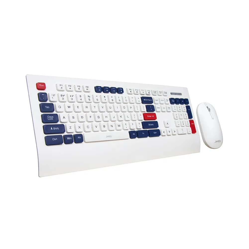 Tastatura bezicna i mis bezicni WS671 belo-plava JEDEL