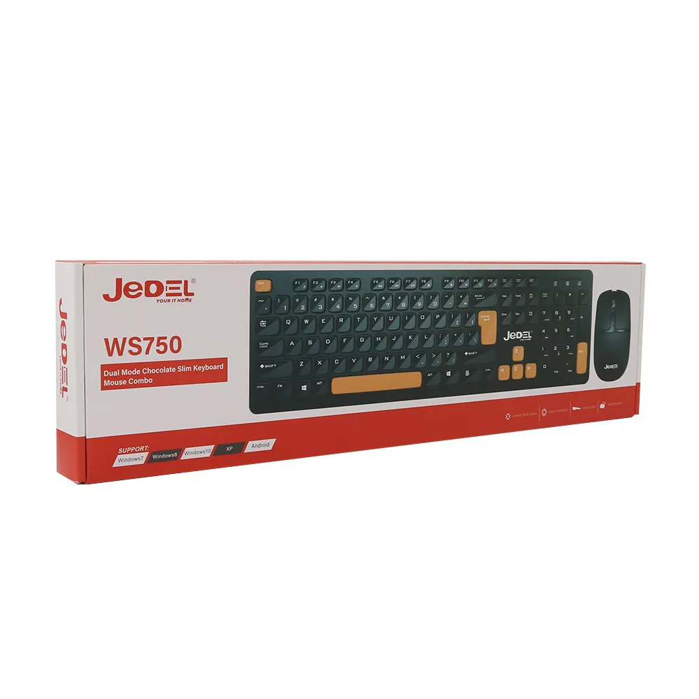 Tastatura bezicna i mis bezicni WS750 crno-narandzasta JEDEL