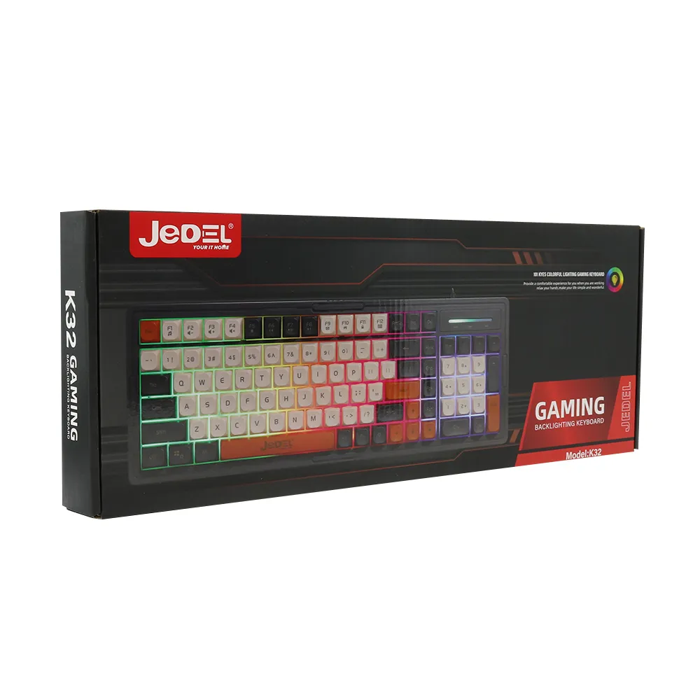 Tastatura gejmerska LED Light Keyboard K32C crna JEDEL