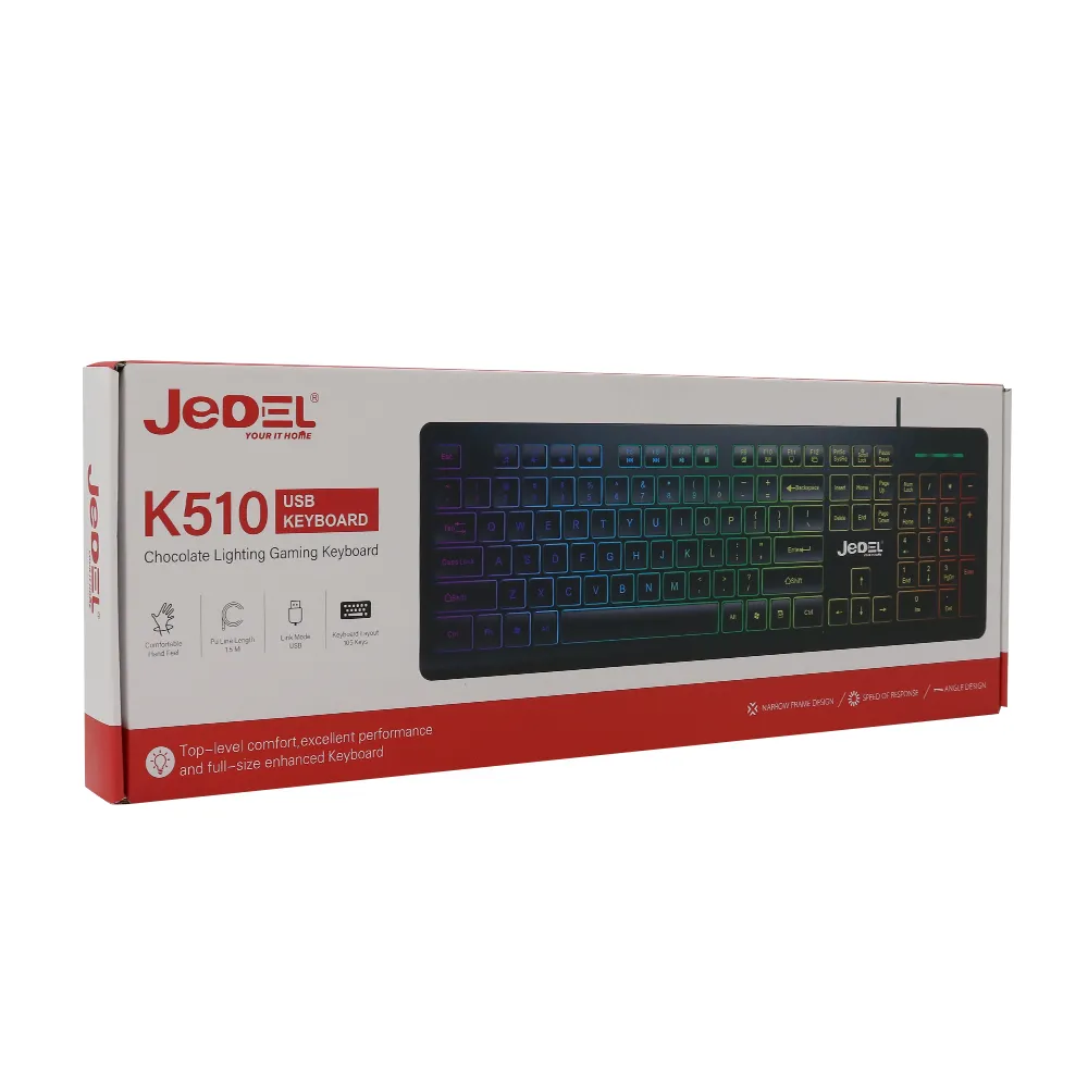 Tastatura gejmerska LED Light Keyboard K510 crna JEDEL