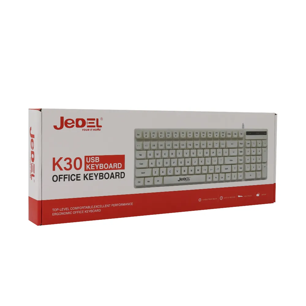 Tastatura kancelarijska K30 bela JEDEL