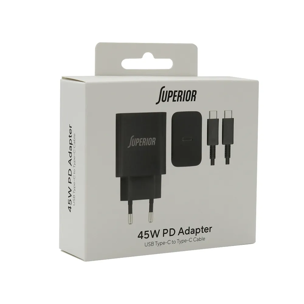 Kucni punjac Superior SU-4500 45W Type C na Type C 5A crni