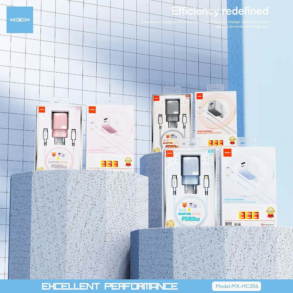 Kucni punjac Moxom MX-HC206 18W FAST PD 20W Type C na lightning pink