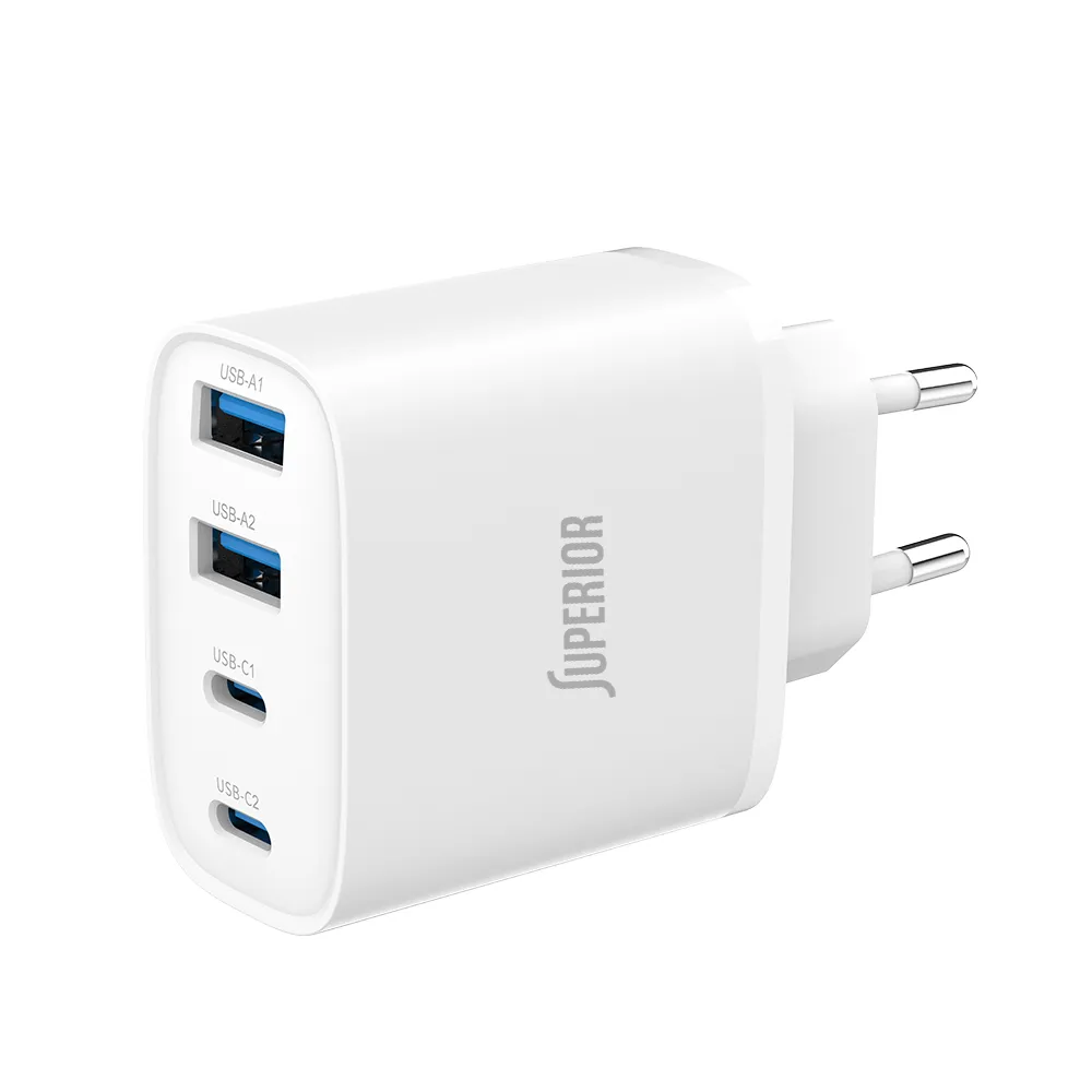 Kuciste punjaca Superior SU-4001AACC 40W 3A GaN Fast PD + USB belo
