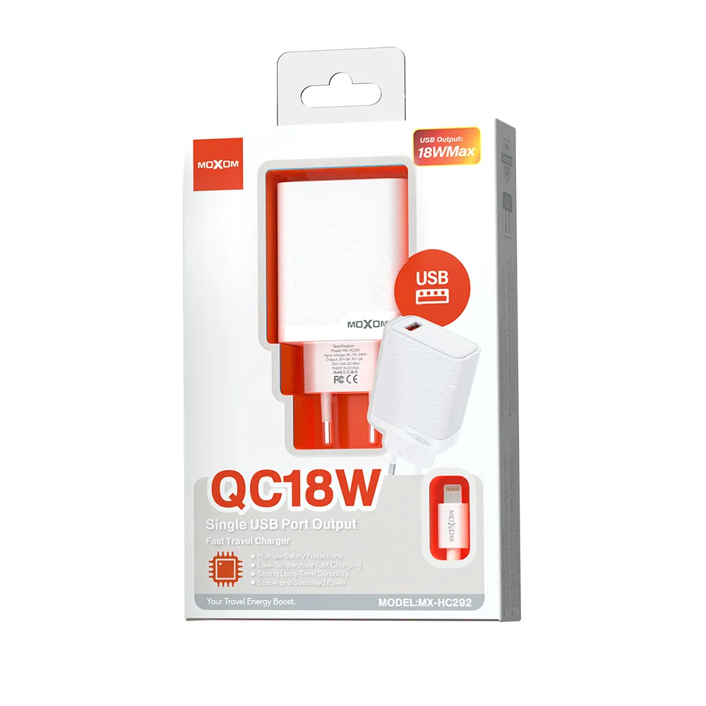 Kucni punjac Moxom MX-HC292 USB type C na lightning 18W beli