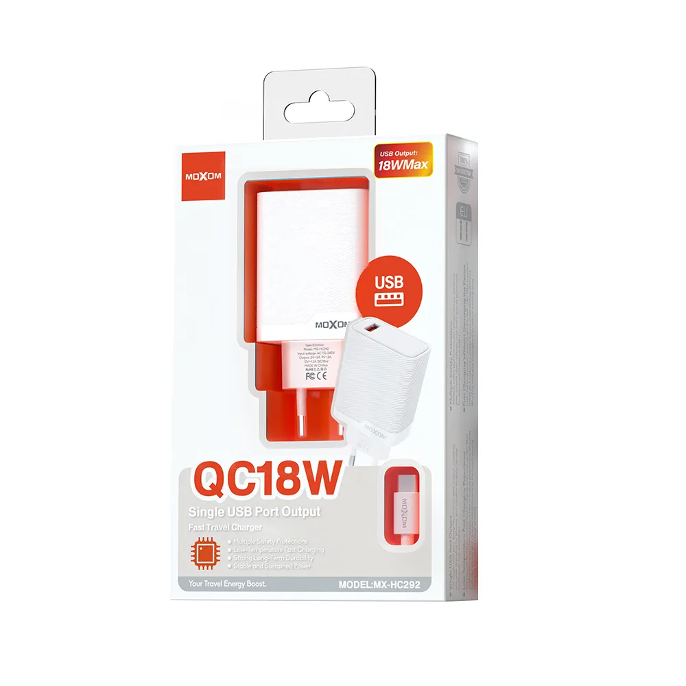 Kucni punjac Moxom MX-HC292 USB type C na Type C 18W beli