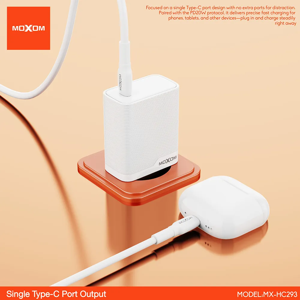 Kucni punjac Moxom MX-HC293 20W Type-C na Type-C beli