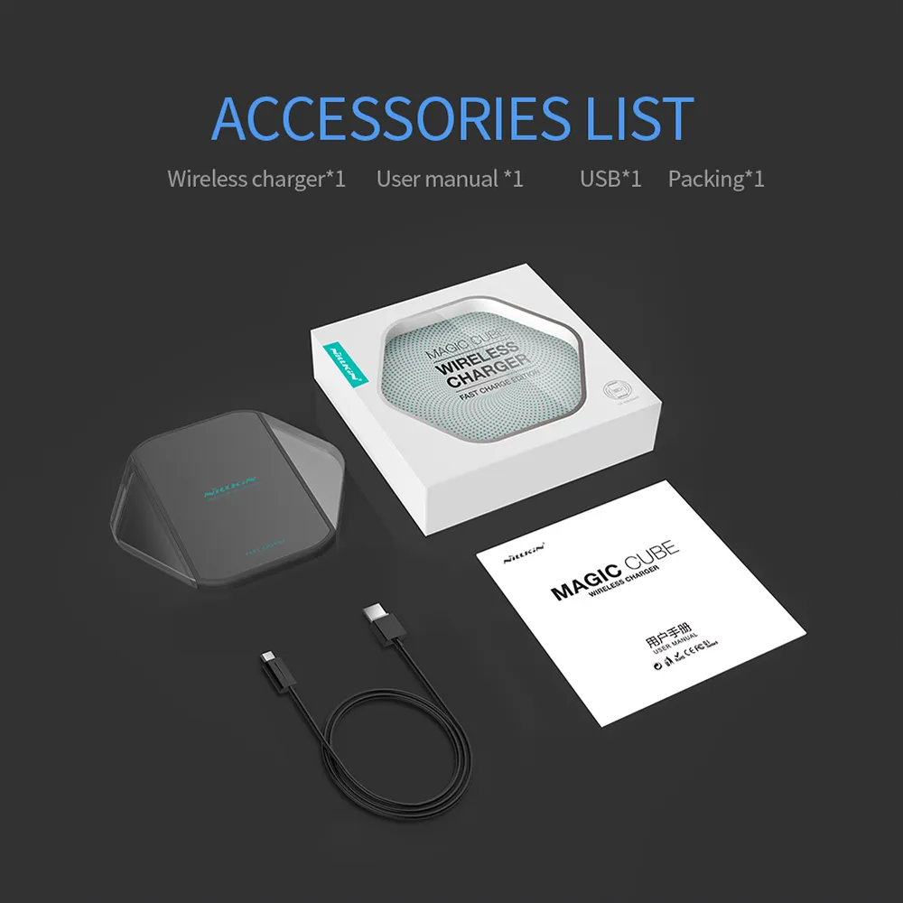 Bezicni punjac NILLKIN (Wi-Fi) magic cube crni