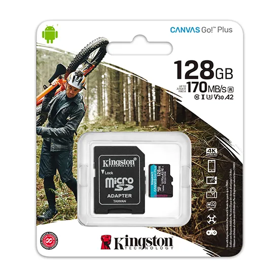 Memorijska kartica Kingston Canvas Go 128 GB 170MB/s 4K sa adapterom SDCG3/128GB