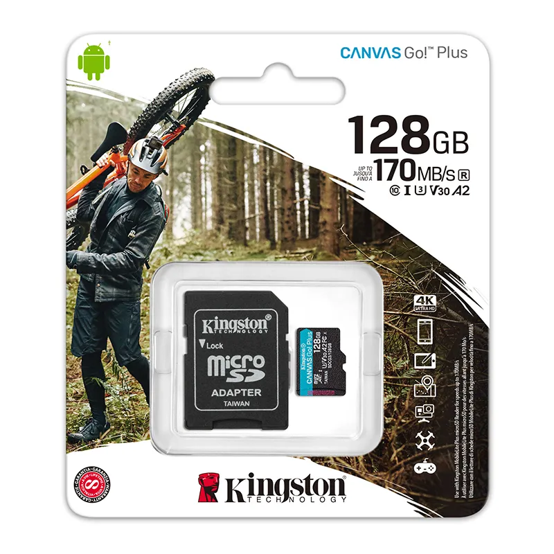 Memorijska kartica Kingston Canvas Go 128 GB 170MB/s 4K sa adapterom SDCG3/128GB