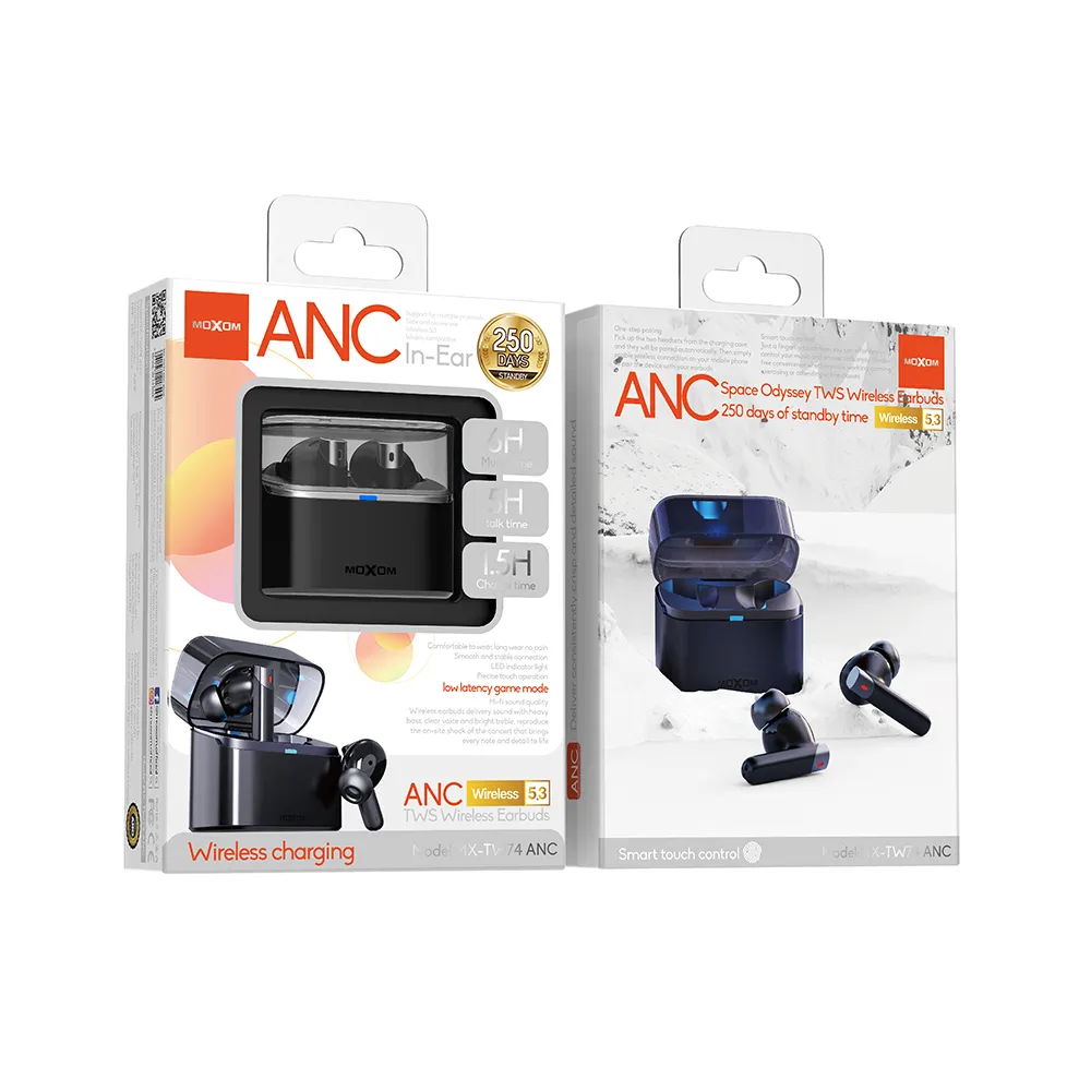 Slusalice bluetooth Moxom MX-TW74 ANC crne