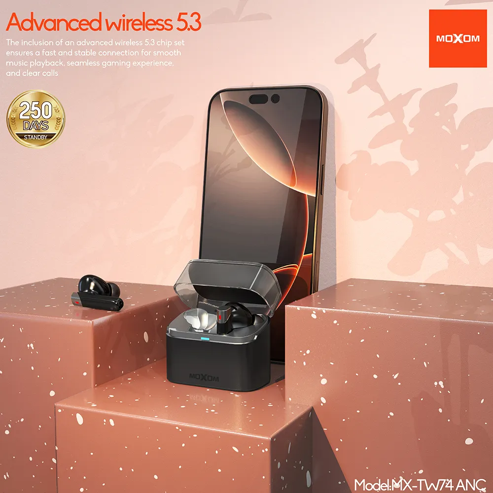 Slusalice bluetooth Moxom MX-TW74 ANC bele