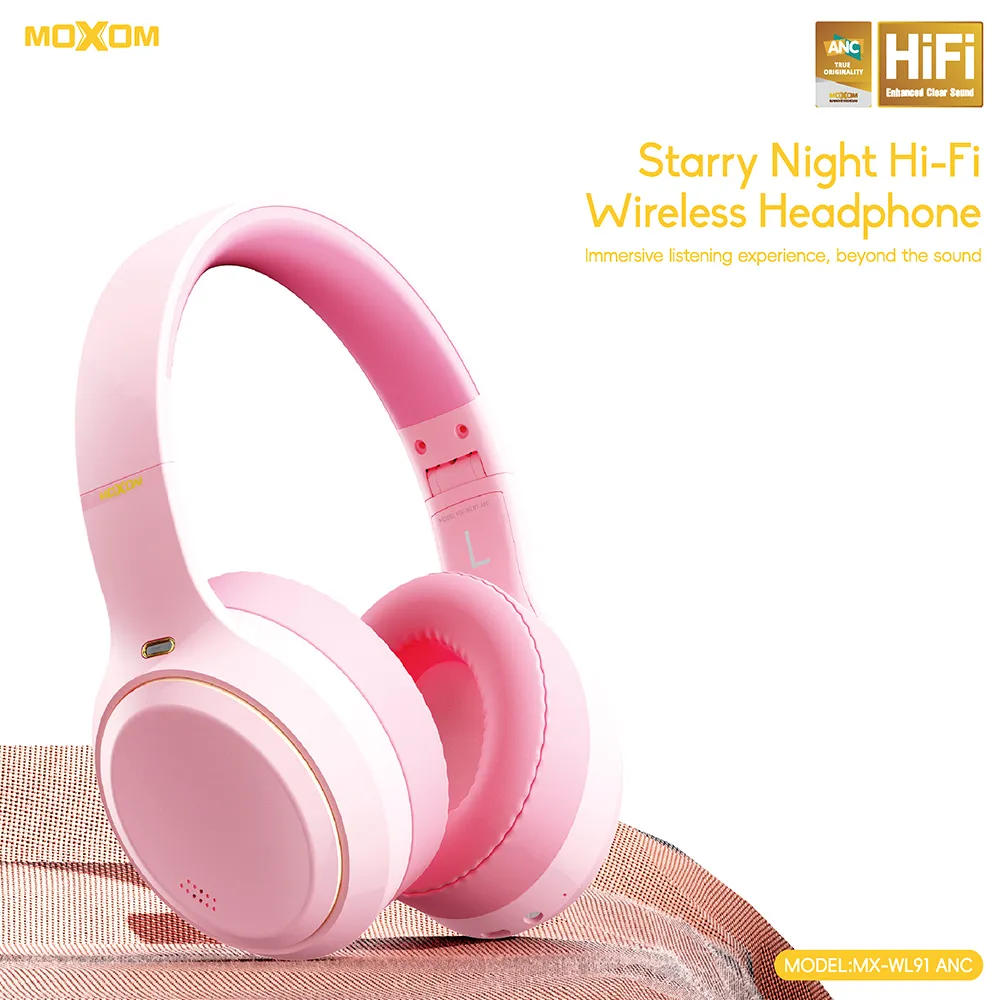 Slusalice bluetooth Moxom MX-WL91 ANC pink