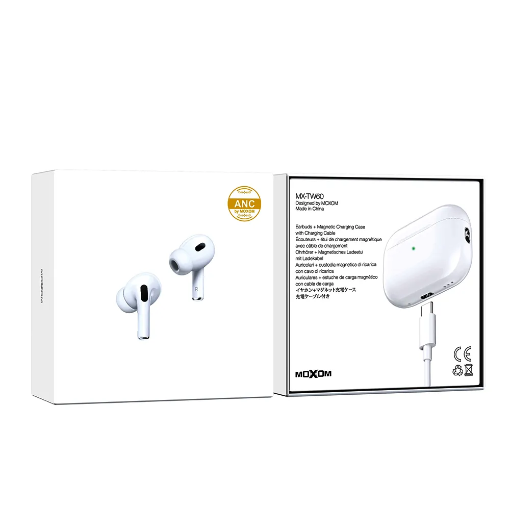 Slusalice bluetooth Moxom MX-TW60 ANC bele