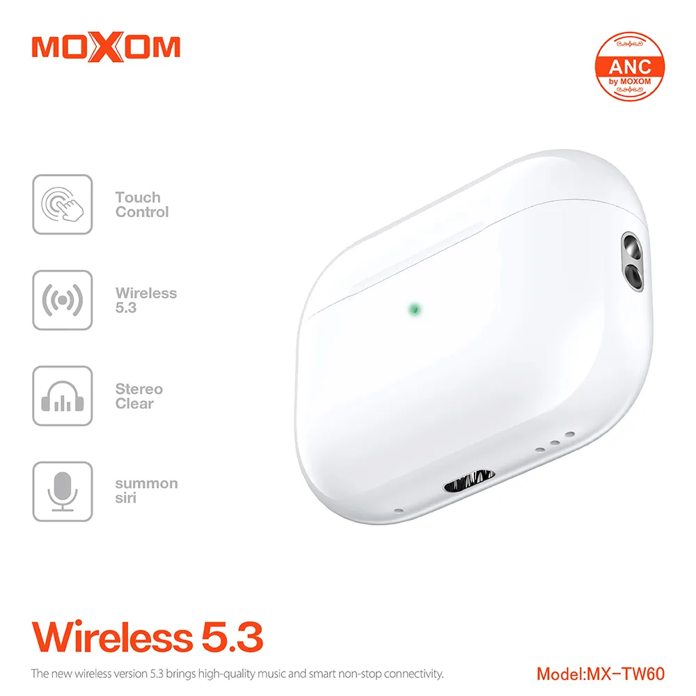 Slusalice bluetooth Moxom MX-TW60 ANC bele
