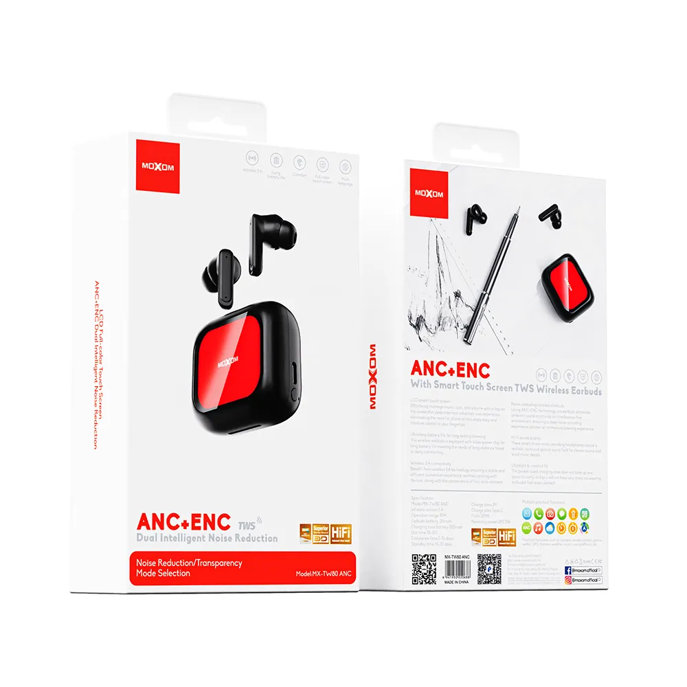 Slusalice bluetooth Moxom MX-TW80 ANC crne