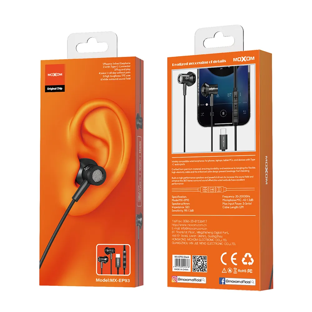 Slusalice Moxom MX-EP93 Type-C crni