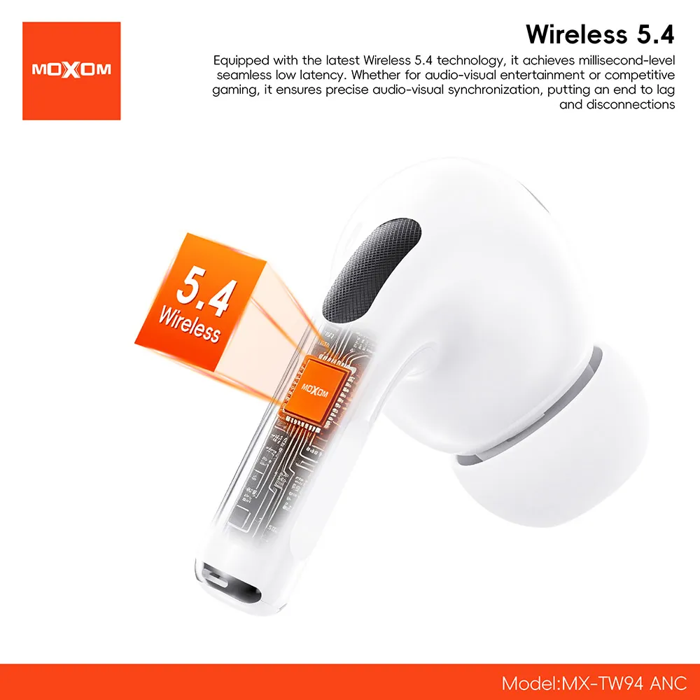 Slusalice bluetooth Moxom MX-TW94 ANC bele