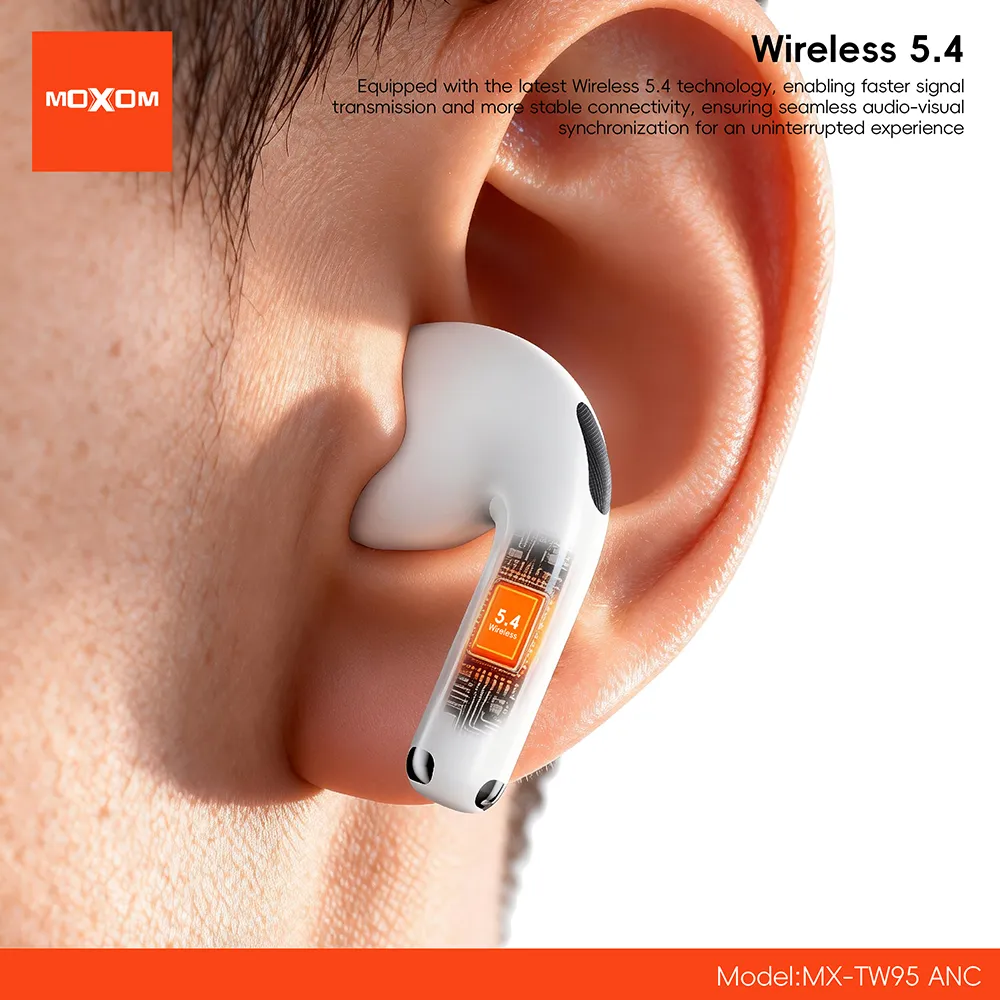Slusalice bluetooth Moxom MX-TW95 ANC bele