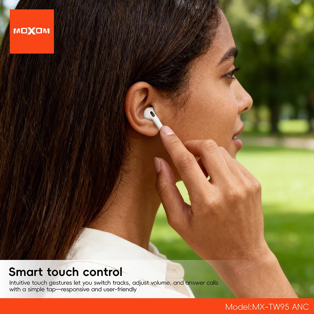 Slusalice bluetooth Moxom MX-TW95 ANC bele