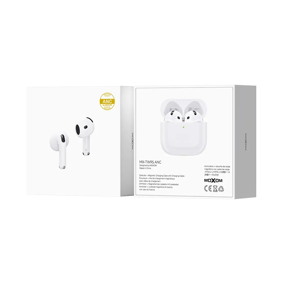 Slusalice bluetooth Moxom MX-TW95 ANC bele