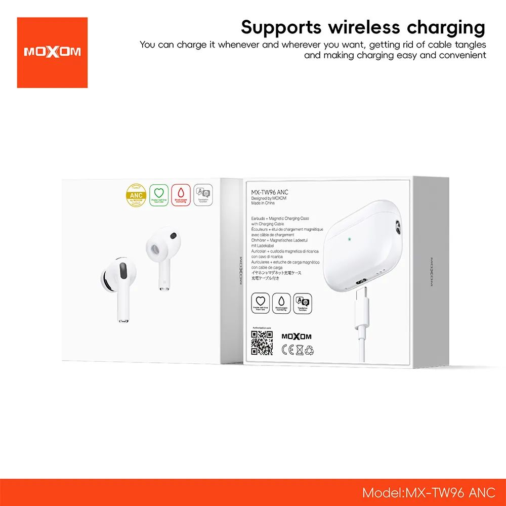 Slusalice bluetooth Moxom MX-TW96 ANC bele