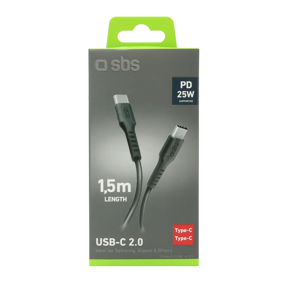 USB data kabal SBS M2 Type C na Type C 1m crni (TECABLETCC20K)