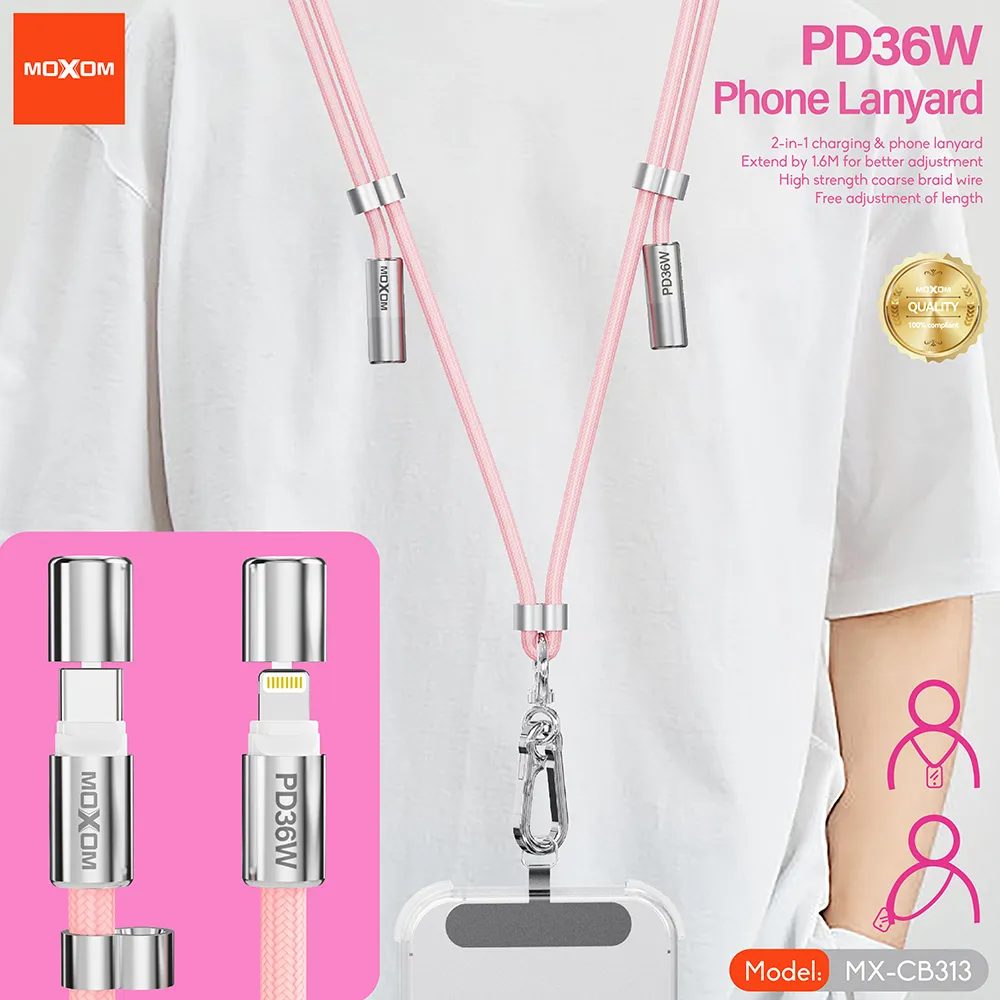 USB data kabal Moxom MX-CB313 Type-C to Lightning strap plavi