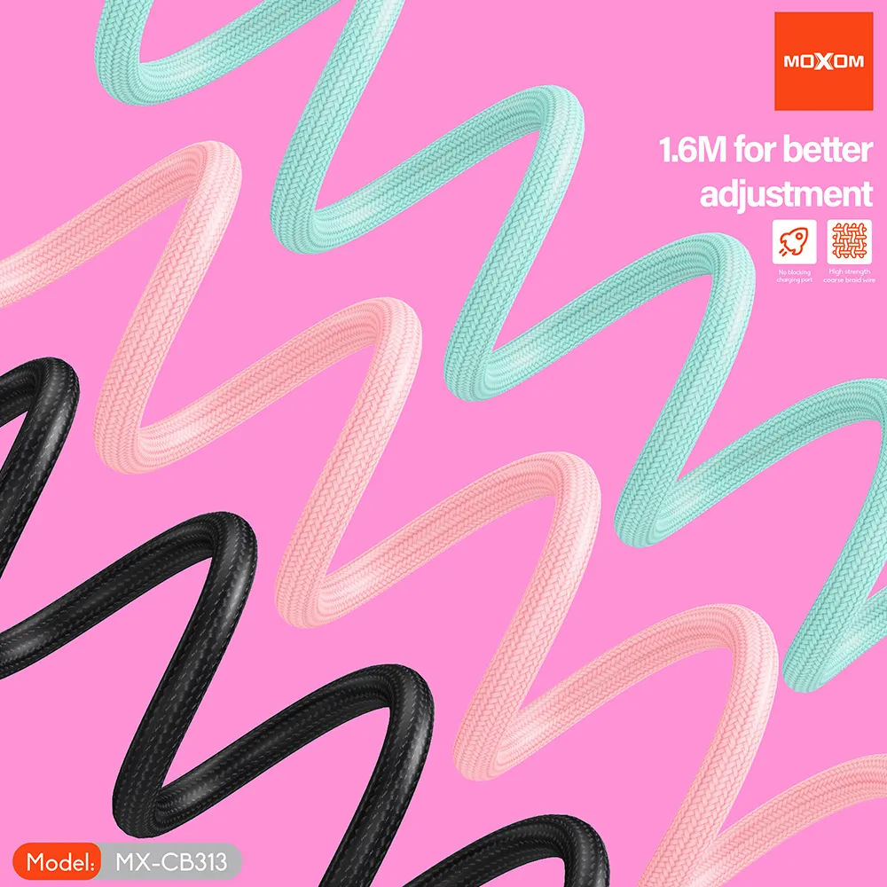 USB data kabal Moxom MX-CB313 Type-C to Lightning strap plavi