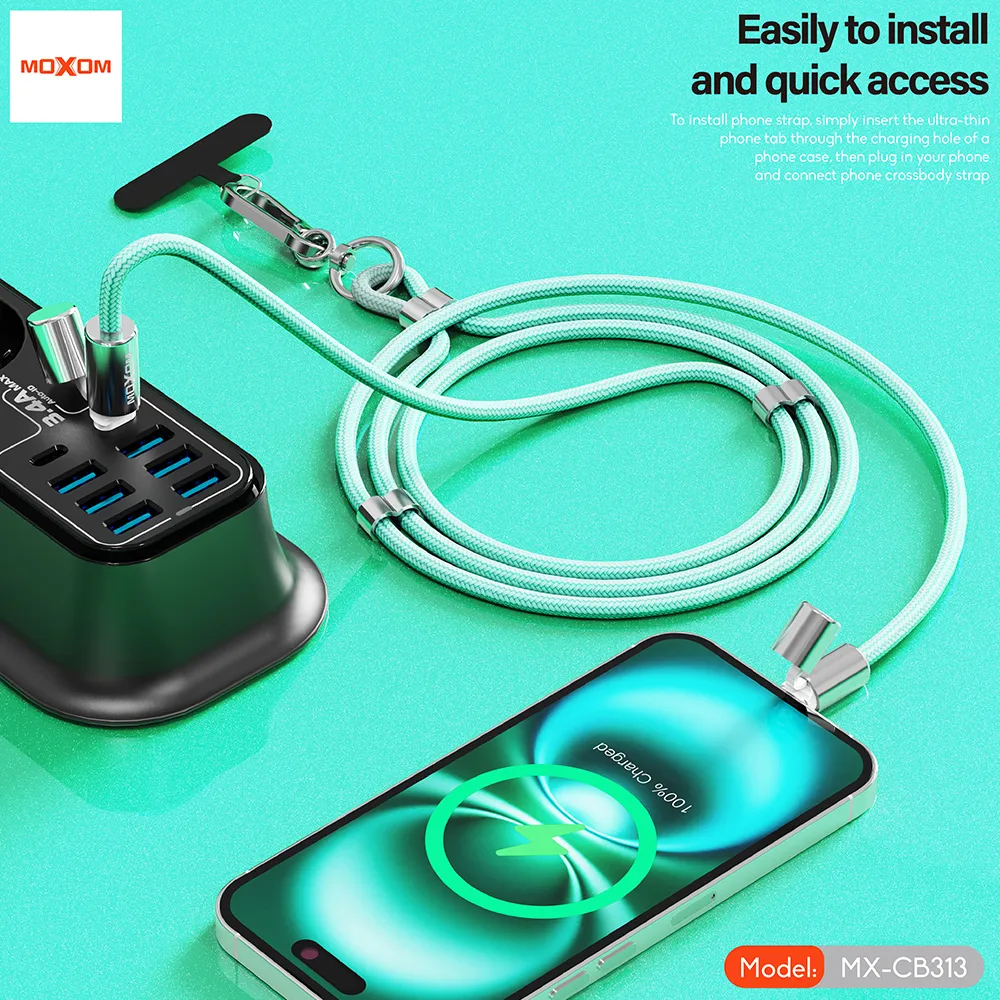 USB data kabal Moxom MX-CB313 Type-C to Lightning strap plavi