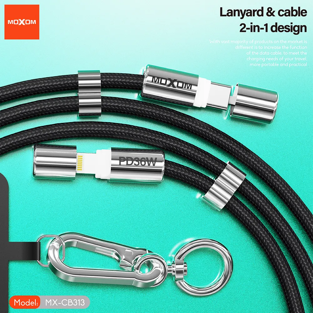 USB data kabal Moxom MX-CB313 Type-C to Lightning strap plavi