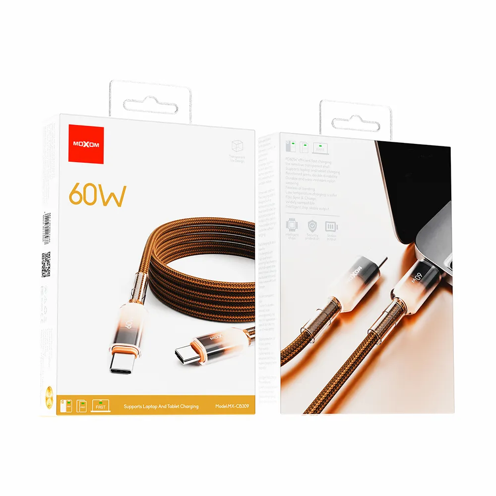 USB data kabal Moxom MX-CB309 Type C na Type C PD 60W 1m zlatni